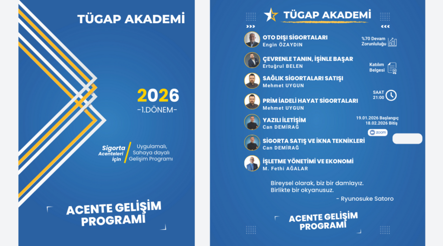 TÜGAP Akademi Acente Gelişim Programı 2026 – 1. Dönem Başlıyor